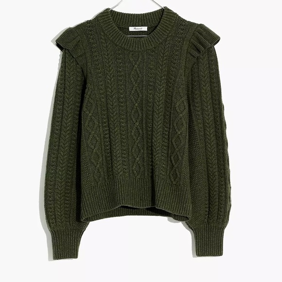 Sold Out Madewell Hollydene Ruffle Shoulder Sweater NWT - Picture 2 of 6
